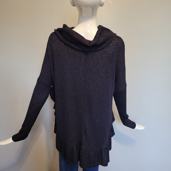 Anthropologie Postmark Shine Ruffle Cowl Neck Pullover, VGUC, Size S - Picture 4 of 7